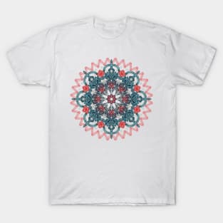 Coral & Teal Tangle Medallion T-Shirt